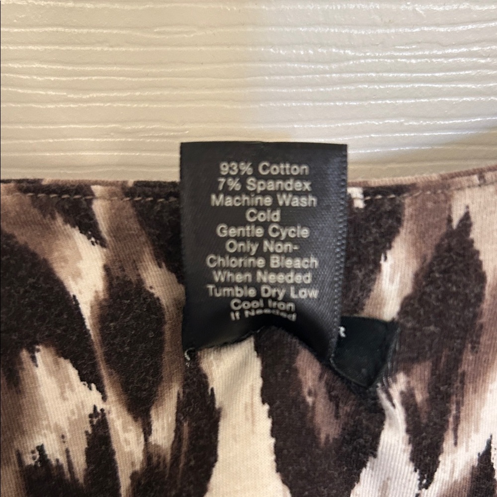 Ann Taylor Cotton Brown and Black Leopard Print Dress with Empire Waist LG - Picture 4 of 6